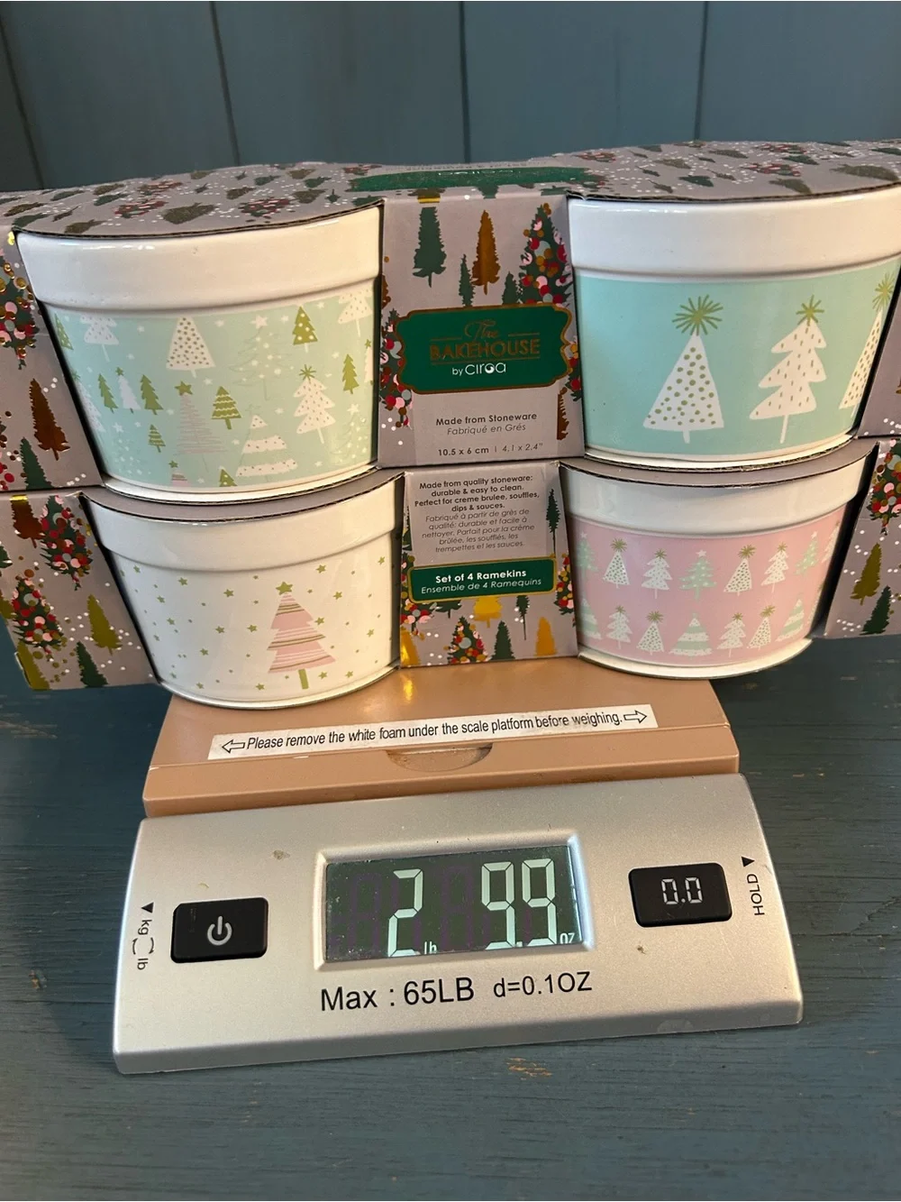 The Bakehouse by Ciroa Holiday Ramekins - Pastel Tree Set of 4 - New
